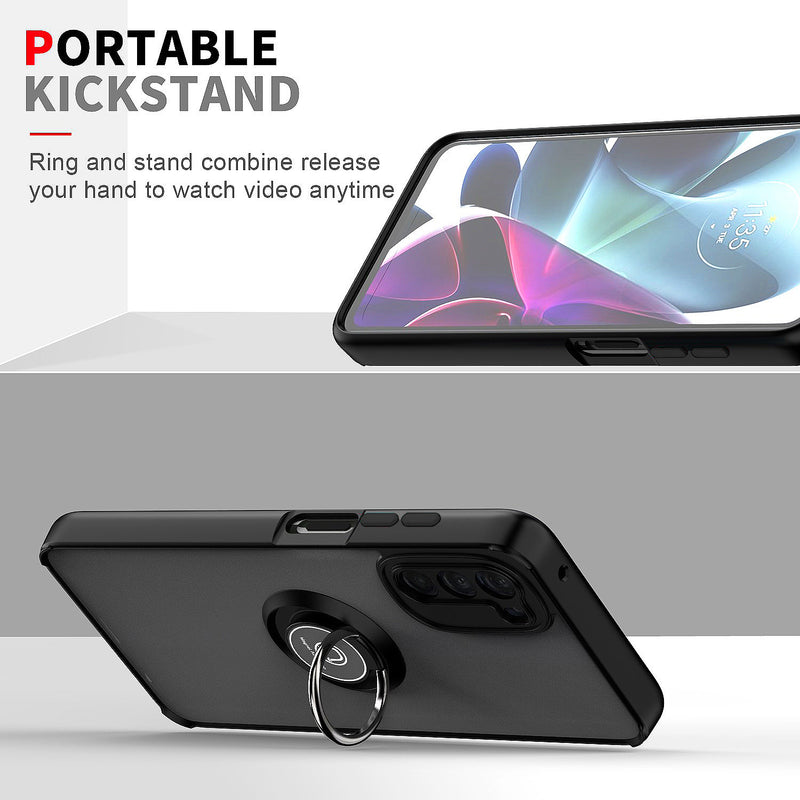 TJS "Define" Ring Kickstand Phone Case for Motorola G 5G 2022