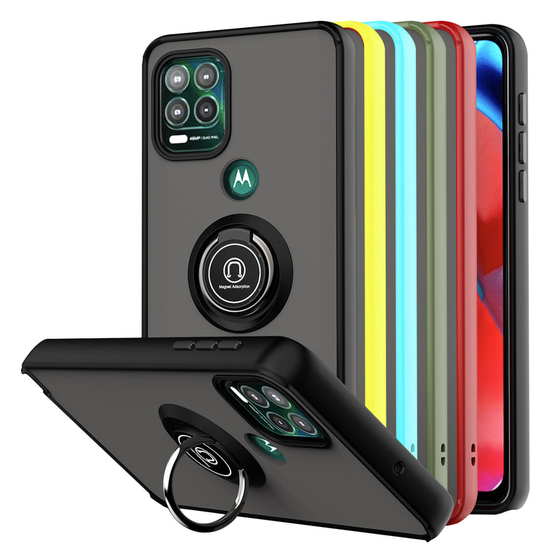 TJS "Define" Ring Kickstand Phone Case for Motorola G Stylus 5G 2021