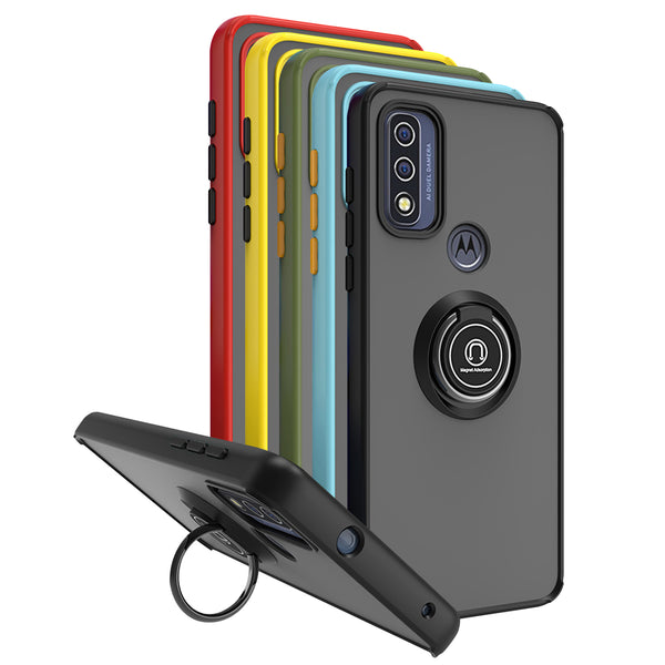 TJS "Define" Ring Kickstand Phone Case for Motorola G pure 2021
