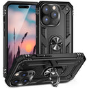TJS "DuoGuard" Ring Kickstand Phone Case for iPhone 14 Pro Max