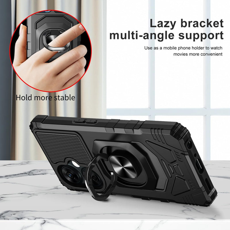 TJS "ArmorMax" Ring Kickstand Phone Case for OnePlus Nord N30 5G