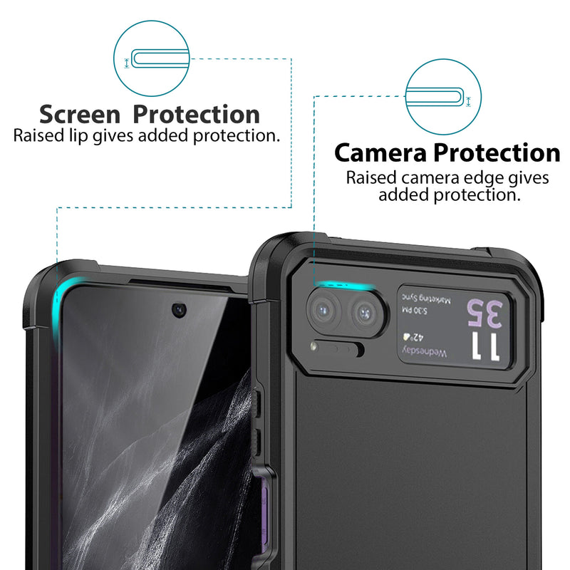 TJS "ArmorBox" Ring Kickstand Phone Case for Motorola Razr 2023
