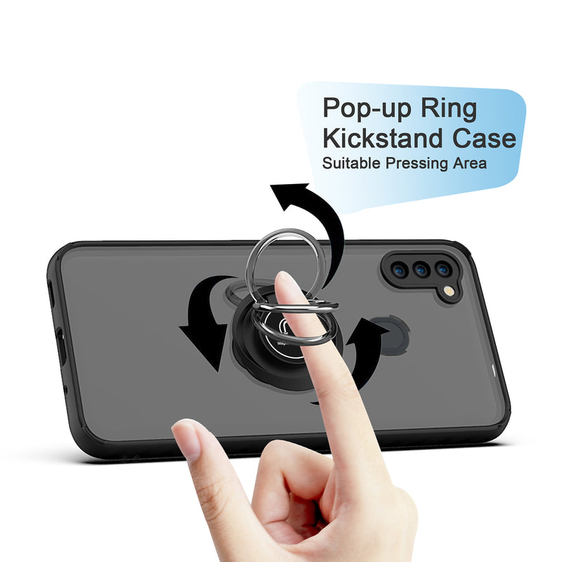 TJS "Define" Ring Kickstand Phone Case for Samsung A11