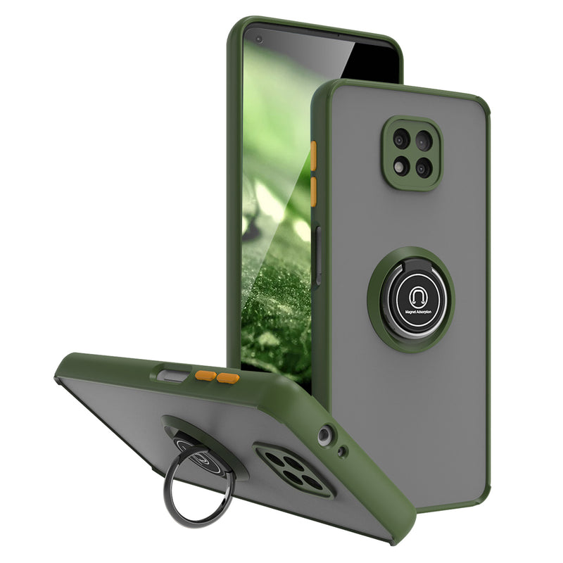TJS "Define" Ring Kickstand Phone Case for Motorola G Power 2021
