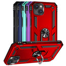 TJS "DuoGuard" Ring Kickstand Phone Case for iPhone 14 Max