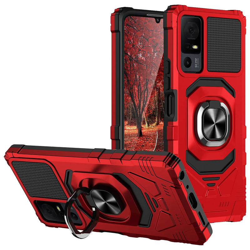 TJS "ArmorMax" Ring Kickstand Phone Case for TCL 40 XL / TCL 40 T (T608DL)