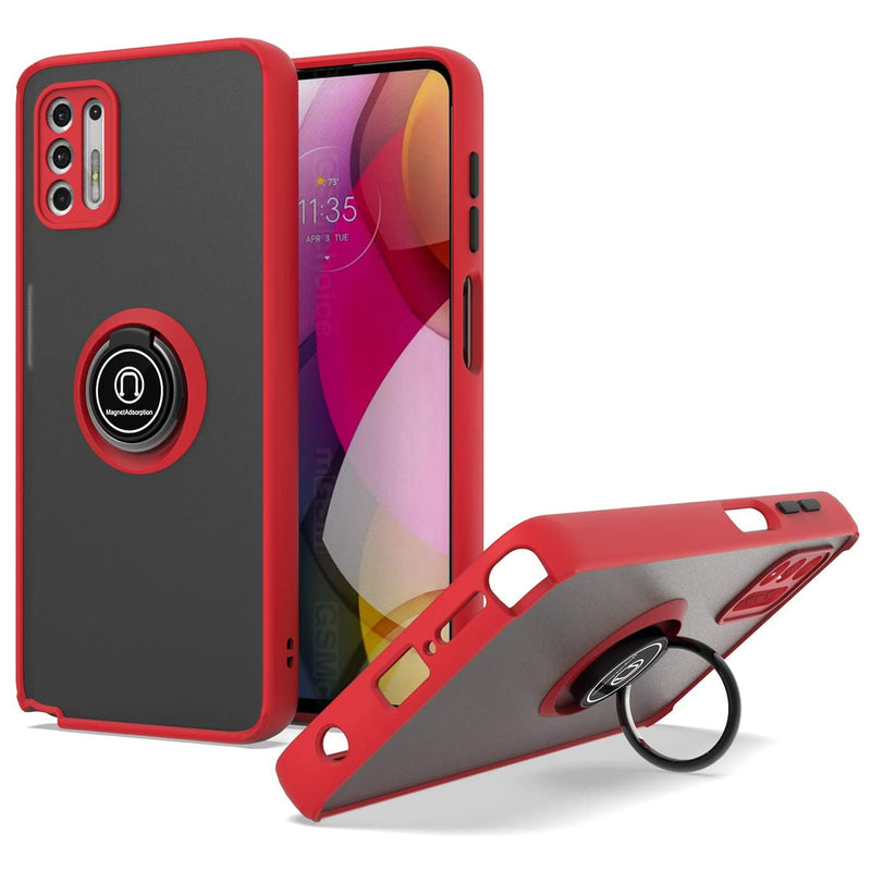 TJS "Define" Ring Kickstand Phone Case for Motorola G Stylus 2021