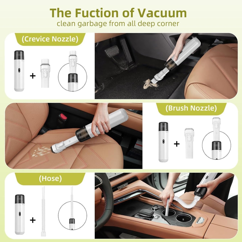 EQUIPD Mini Handheld Vacuum, 13000PA Powerful Car Vacuum Cleaner High Power Cordless Rechargeable, Portable Mini Vacuum with LED SOS Light, Small Hand Held Vacuuming Cordless, Dust Busters (P16)