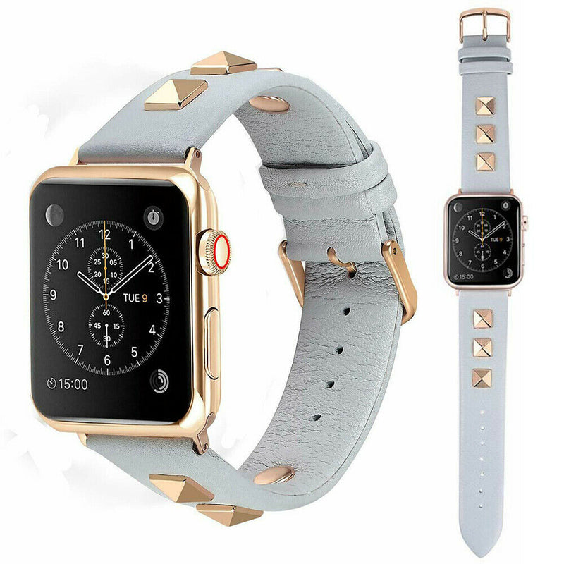 Leather Watch Band Strap Spikes Rivets for Apple iWatch Series 5/4/3/2/1 - InfinityAccessories017