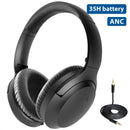 Aria Bluetooth Active Noise Cancelling Headphones with Mic, Good Sound, Replaceable Ear Pads, Spacious, 35H Wireless Wired ANC Over Ear Headset - InfinityAccessories017