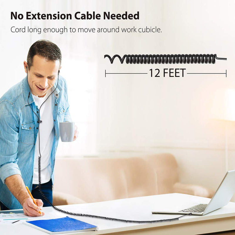12ft Long Cord Extension Cable Earphones Ear Buds for TV PC 3.5mm Audio - InfinityAccessories017