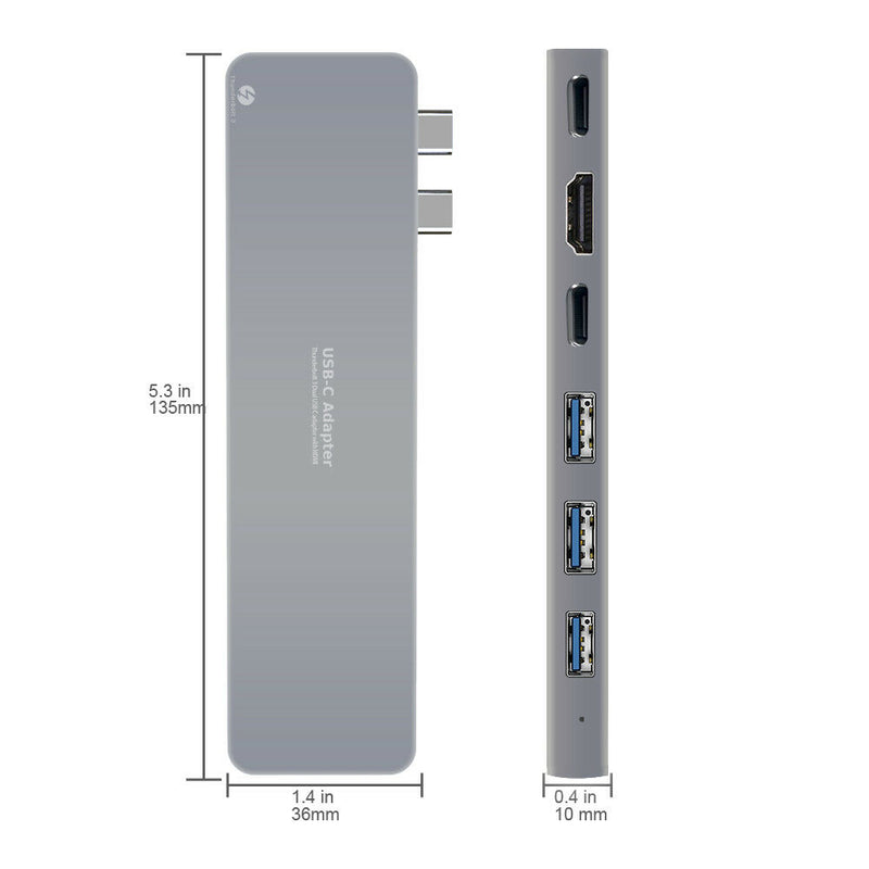Aluminum MacBook Pro hub 8 in 1 4K HDMI Adpter - InfinityAccessories017