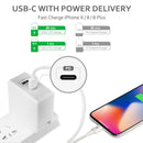 USB C Wall Charger 45W 2 Port Compact Type C Charger Power Delivery and USB fast charging ports with Foldable Plug - InfinityAccessories017