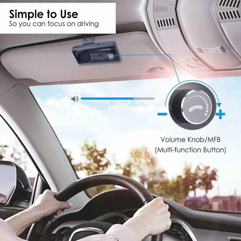 Hands Free Dual Link Wireless Bluetooth Sun Visor Car Kit Speakerphone Speaker - InfinityAccessories017