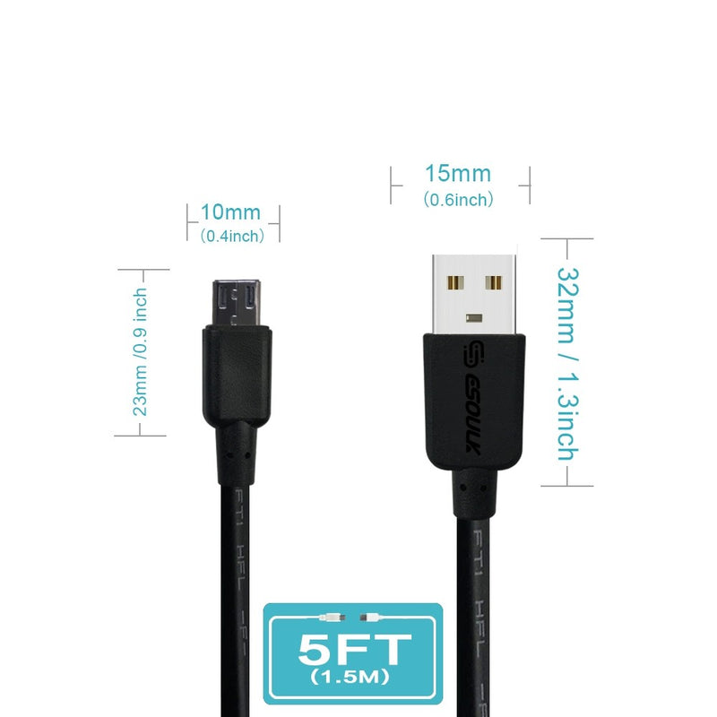 ESOULK 5ft/1.5m 1.5A USB To Micro USB Charge/Sync Cable