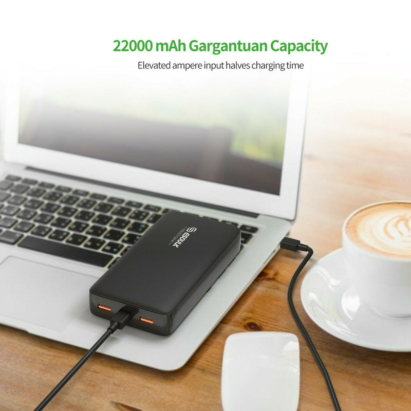 22000mAh Power Bank USB-C 54W PD & Dual USB Fast Charge External Battery - InfinityAccessories017