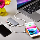 EQUIPD USB C Hub with 3 USB 3.0, Dual Memory Card Reader - InfinityAccessories017
