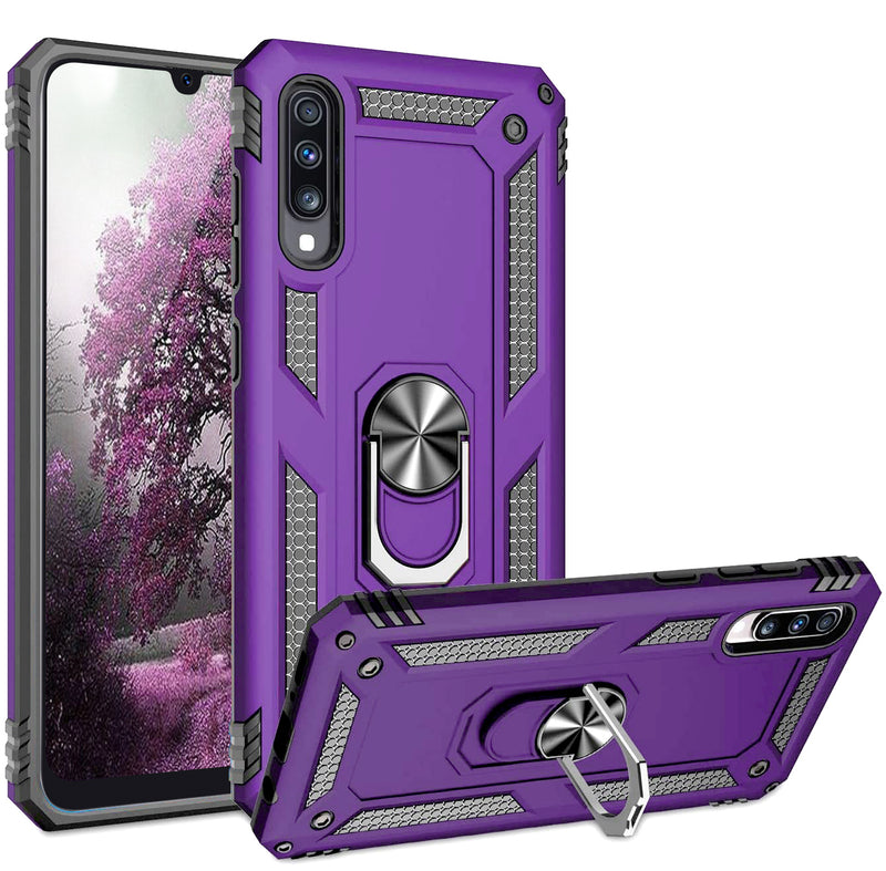 TJS "DuoGuard" Ring Kickstand Phone Case for Samsung Galaxy A50