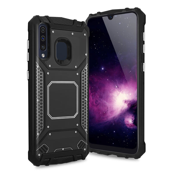 TJS "TankMate" Built-in Metal Plate Aluminum Phone Case for Galaxy A20, Galaxy A30, Galaxy A50 - InfinityAccessories017