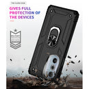 TJS "DuoGuard" Ring Kickstand Phone Case for Motorola G 5G 2022