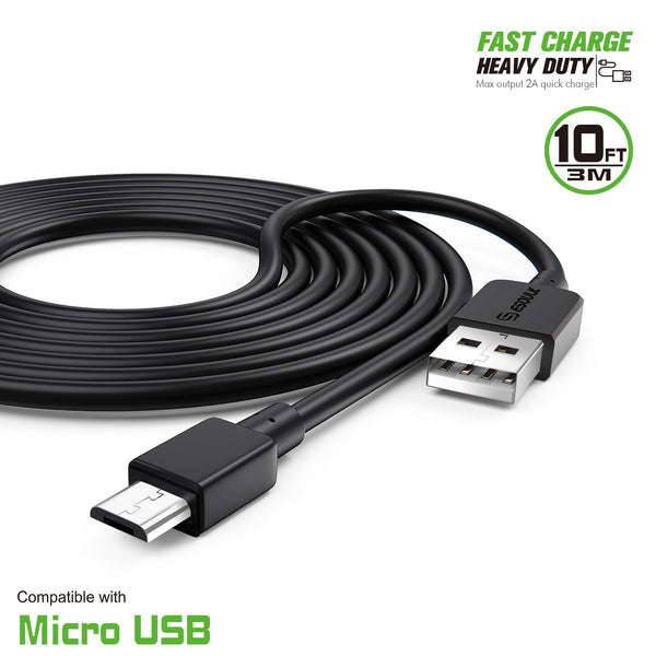 ESOULK 10ft/3m 2A USB To Micro USB Heavy Duty Charge/Sync Cable