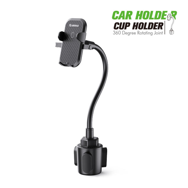 ESOULK Car Mount or Cup Holder , Flexible 11 Inch Gooseneck with 360° Adjustable Holder