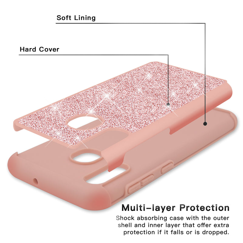 TJS "Sapphire" Hybrid Glitter Phone Case for Galaxy A20, Galaxy A30 - InfinityAccessories017